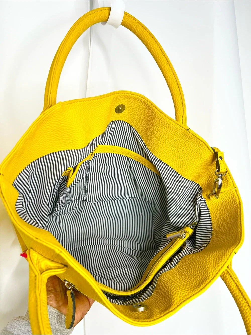 LOUENHIDE YELLOW VEGAN LEATHER TOTE/SHOULDER BAG